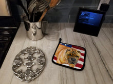 Load image into Gallery viewer, Shar Pei Patriotic Pot Holders - Set of 2 - Heat-Resistant Kitchen Essentials BB9661PTHD