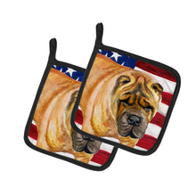 Load image into Gallery viewer, Shar Pei Patriotic Pot Holders - Set of 2 - Heat-Resistant Kitchen Essentials BB9661PTHD