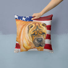 Load image into Gallery viewer, Shar Pei Patriotic Throw Pillow - 14x14 Decorative Pillow – Art for Your Home &amp; Patio BB9661PW1414