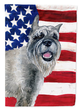 Load image into Gallery viewer, Schnauzer Patriotic Flag Canvas House Size BB9662CHF