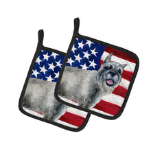Load image into Gallery viewer, Schnauzer Patriotic Pot Holders - Set of 2 - Heat-Resistant Kitchen Essentials BB9662PTHD