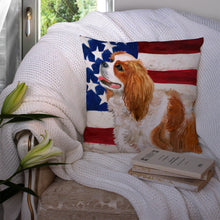 Load image into Gallery viewer, Cavalier Spaniel Patriotic Throw Pillow - 14x14 Decorative Pillow – Art for Your Home &amp; Patio BB9663PW1414
