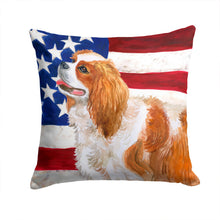 Load image into Gallery viewer, Cavalier Spaniel Patriotic Throw Pillow - 14x14 Decorative Pillow – Art for Your Home &amp; Patio BB9663PW1414