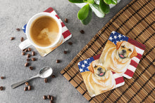 Load image into Gallery viewer, Golden Retriever Patriotic Foam Coaster  BB9664FC