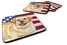 Load image into Gallery viewer, Golden Retriever Patriotic Foam Coaster  BB9664FC