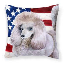 Load image into Gallery viewer, Poodle Patriotic Fabric Decorative Pillow BB9665PW1818