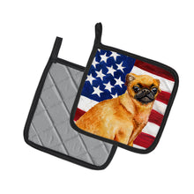 Load image into Gallery viewer, Small Brabant Griffon Patriotic Pot Holders - Set of 2 - Heat-Resistant Kitchen Essentials BB9667PTHD