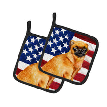 Load image into Gallery viewer, Small Brabant Griffon Patriotic Pot Holders - Set of 2 - Heat-Resistant Kitchen Essentials BB9667PTHD