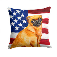 Load image into Gallery viewer, Small Brabant Griffon Patriotic Throw Pillow - 14x14 Decorative Pillow – Art for Your Home &amp; Patio BB9667PW1414