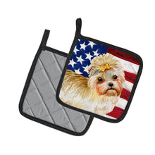 Load image into Gallery viewer, Morkie Patriotic Pot Holders - Set of 2 - Heat-Resistant Kitchen Essentials BB9668PTHD