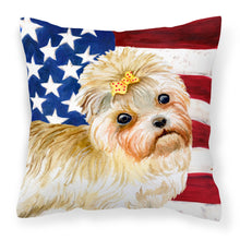Load image into Gallery viewer, Morkie Patriotic Fabric Decorative Pillow BB9668PW1818