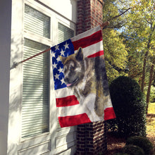 Load image into Gallery viewer, American Akita Patriotic Flag Canvas House Size BB9669CHF