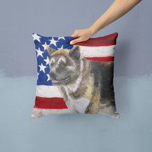 Load image into Gallery viewer, American Akita Patriotic Throw Pillow - 14x14 Decorative Pillow – Art for Your Home &amp; Patio BB9669PW1414