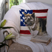Load image into Gallery viewer, American Akita Patriotic Throw Pillow - 14x14 Decorative Pillow – Art for Your Home &amp; Patio BB9669PW1414