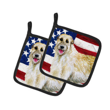 Load image into Gallery viewer, Irish Wolfhound Patriotic Pot Holders - Set of 2 - Heat-Resistant Kitchen Essentials BB9670PTHD