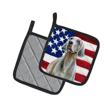 Load image into Gallery viewer, Weimaraner Patriotic Pot Holders - Set of 2 - Heat-Resistant Kitchen Essentials BB9674PTHD