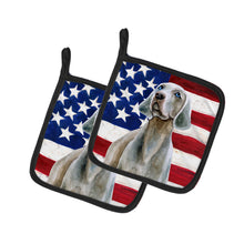 Load image into Gallery viewer, Weimaraner Patriotic Pot Holders - Set of 2 - Heat-Resistant Kitchen Essentials BB9674PTHD