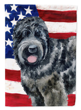 Load image into Gallery viewer, Black Russian Terrier Patriotic Flag Canvas House Size BB9677CHF