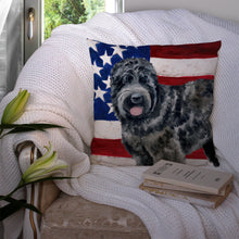 Load image into Gallery viewer, Black Russian Terrier Patriotic Throw Pillow - 14x14 Decorative Pillow – Art for Your Home &amp; Patio BB9677PW1414