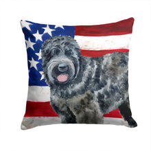 Load image into Gallery viewer, Black Russian Terrier Patriotic Throw Pillow - 14x14 Decorative Pillow – Art for Your Home &amp; Patio BB9677PW1414