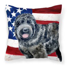 Load image into Gallery viewer, Black Russian Terrier Patriotic Fabric Decorative Pillow BB9677PW1818