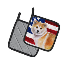 Load image into Gallery viewer, Shiba Inu Patriotic Pot Holders - Set of 2 - Heat-Resistant Kitchen Essentials BB9678PTHD