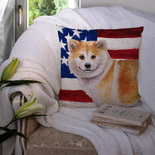 Load image into Gallery viewer, Shiba Inu Patriotic Throw Pillow - 14x14 Decorative Pillow – Art for Your Home &amp; Patio BB9678PW1414