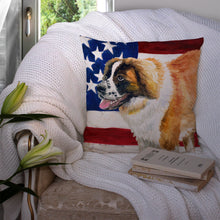 Load image into Gallery viewer, Saint Bernard Patriotic Throw Pillow - 14x14 Decorative Pillow – Art for Your Home &amp; Patio BB9679PW1414