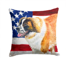 Load image into Gallery viewer, Saint Bernard Patriotic Throw Pillow - 14x14 Decorative Pillow – Art for Your Home &amp; Patio BB9679PW1414