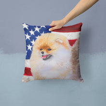 Load image into Gallery viewer, Pomeranian Patriotic Throw Pillow - 14x14 Decorative Pillow – Art for Your Home &amp; Patio BB9682PW1414
