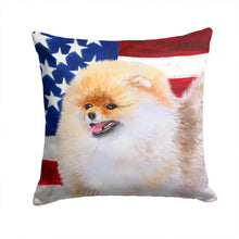 Load image into Gallery viewer, Pomeranian Patriotic Throw Pillow - 14x14 Decorative Pillow – Art for Your Home &amp; Patio BB9682PW1414