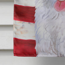 Load image into Gallery viewer, Medium White Poodle Patriotic Flag Canvas House Size BB9683CHF