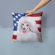 Load image into Gallery viewer, Medium White Poodle Patriotic Throw Pillow - 14x14 Decorative Pillow – Art for Your Home &amp; Patio BB9683PW1414