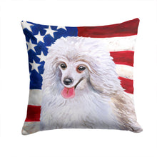 Load image into Gallery viewer, Medium White Poodle Patriotic Throw Pillow - 14x14 Decorative Pillow – Art for Your Home &amp; Patio BB9683PW1414