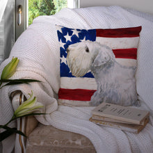 Load image into Gallery viewer, Sealyham Terrier Patriotic Throw Pillow - 14x14 Decorative Pillow – Art for Your Home &amp; Patio BB9684PW1414