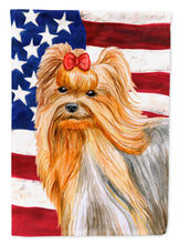 Load image into Gallery viewer, Yorkshire Terrier Patriotic Flag Canvas House Size BB9685CHF