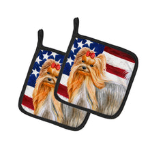 Load image into Gallery viewer, Yorkshire Terrier Patriotic Pot Holders - Set of 2 - Heat-Resistant Kitchen Essentials BB9685PTHD