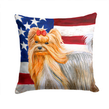 Load image into Gallery viewer, Yorkshire Terrier Patriotic Throw Pillow - 14x14 Decorative Pillow – Art for Your Home &amp; Patio BB9685PW1414