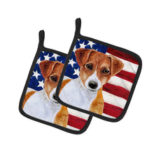 Load image into Gallery viewer, Jack Russell Terrier Patriotic Pot Holders - Set of 2 - Heat-Resistant Kitchen Essentials BB9689PTHD