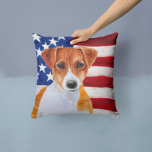 Load image into Gallery viewer, Jack Russell Terrier Patriotic Throw Pillow - 14x14 Decorative Pillow – Art for Your Home &amp; Patio BB9689PW1414