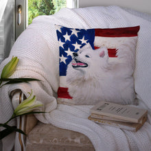 Load image into Gallery viewer, Samoyed Patriotic Throw Pillow - 14x14 Decorative Pillow – Art for Your Home &amp; Patio BB9691PW1414