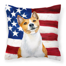 Load image into Gallery viewer, Basenji Patriotic Fabric Decorative Pillow BB9692PW1818
