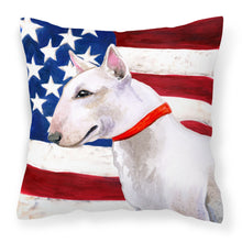 Load image into Gallery viewer, Bull Terrier Patriotic Fabric Decorative Pillow BB9693PW1818