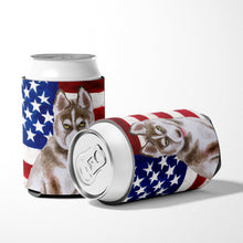 Load image into Gallery viewer, Siberian Husky Grey Patriotic Can or Bottle Hugger BB9696CC