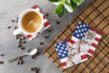Load image into Gallery viewer, Siberian Husky Grey Patriotic Foam Coaster  BB9696FC