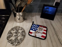 Load image into Gallery viewer, Siberian Husky Grey Patriotic Pot Holders - Set of 2 - Heat-Resistant Kitchen Essentials BB9696PTHD