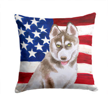 Load image into Gallery viewer, Siberian Husky Grey Patriotic Throw Pillow - 14x14 Decorative Pillow – Art for Your Home &amp; Patio BB9696PW1414