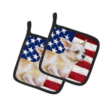 Load image into Gallery viewer, Chihuahua Leg up Patriotic Pot Holders - Set of 2 - Heat-Resistant Kitchen Essentials BB9697PTHD