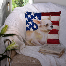 Load image into Gallery viewer, Chihuahua Leg up Patriotic Throw Pillow - 14x14 Decorative Pillow – Art for Your Home &amp; Patio BB9697PW1414