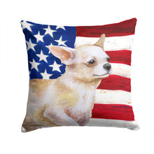 Load image into Gallery viewer, Chihuahua Leg up Patriotic Throw Pillow - 14x14 Decorative Pillow – Art for Your Home &amp; Patio BB9697PW1414